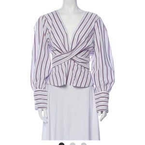 Veronica Beard faux wrap long sleeve blouse Size 4